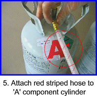 Attach hoses to correct cylinders
